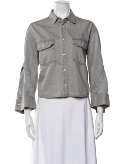 Pre-owned Sacai Denim Jacket In Grey