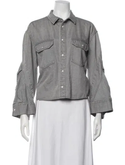 Pre-owned Sacai Denim Jacket In Grey