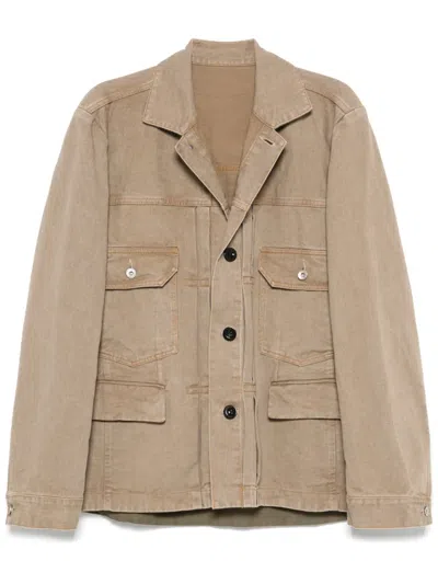 Sacai Denim Jacket In Beige