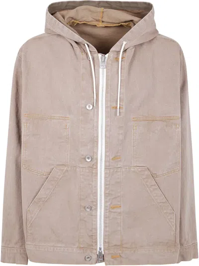 Sacai Denim Jacket In Beige