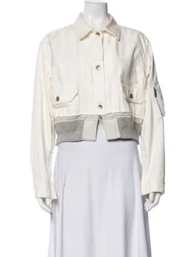 Pre-owned Sacai Denim Jacket In Neutrals