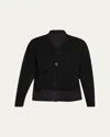 Sacai Denim Knit Cardigan In Black