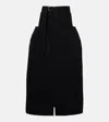Sacai Denim Maxi Skirt In Black