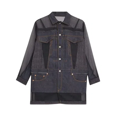 Pre-owned Sacai Denim Mix Dress 'indigo' | Blue | Women's Size 1