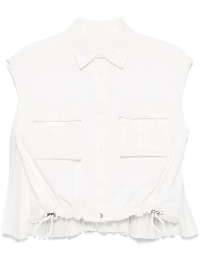 Sacai Denim Mix Shirt In White