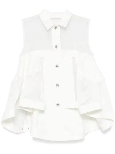 Sacai Denim Mix Shirt In White