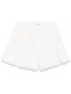 Sacai Denim Shorts With Belt Loops And Flounces In White