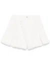 Sacai Mixed Denim Pleated Shorts In White