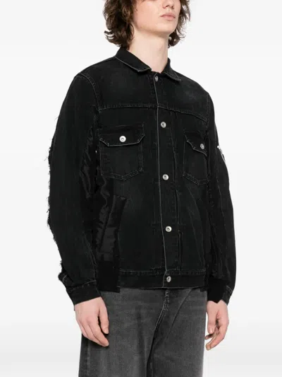 SACAI 牛仔混合面料斜纹布夹克