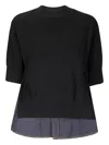 Sacai Patchwork Sweater Sweaters And Cardigans Blue In Black