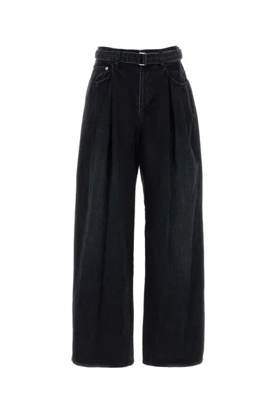 Sacai Denim Pants In Black