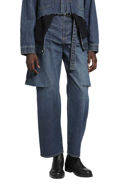 Sacai Denim Pants In Blue