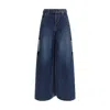 Sacai Denim Pants With Liner Back In Blue