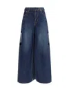 Sacai Denim Pants With Liner Back In Blue