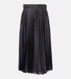 Sacai Pleated Grey Skirt With Denim And Soft Fabric Construction In Black