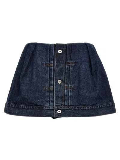 Sacai Denim Shorts Bermuda And Short Blue