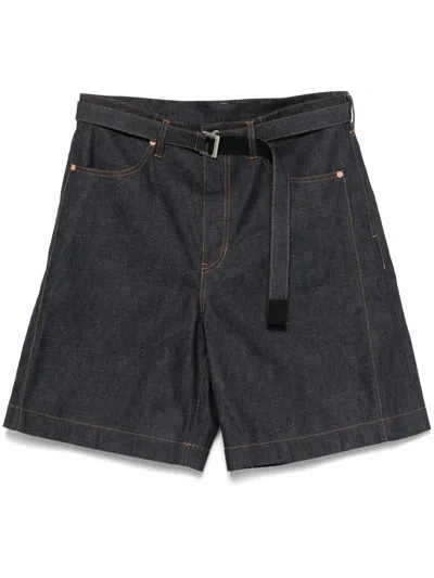 Sacai Denim Shorts In Blue