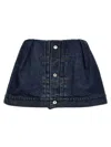 Sacai Denim Shorts Featuring Belt Loops And Pleated Design In Blue