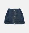 Sacai Mid-rise Denim Skort In Blue