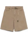 Sacai Belted Denim Bermuda Shorts In Neutrals