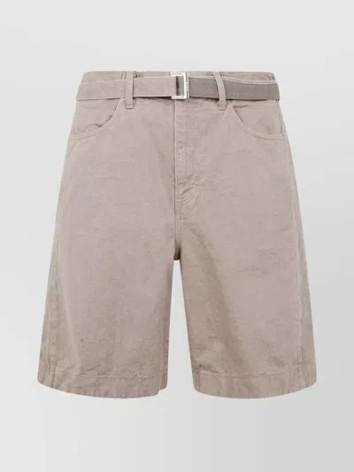 Sacai Denim Shorts With Adjustable Belt Loops In Pink