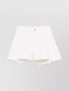 Sacai Denim Shorts With Belt Loops And Flounces In White