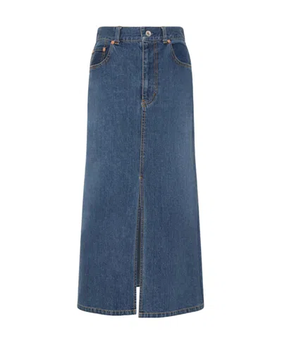 Sacai Denim Skirt In Blue