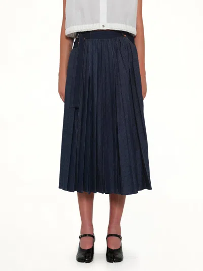 Sacai Denim Skirt In Blue