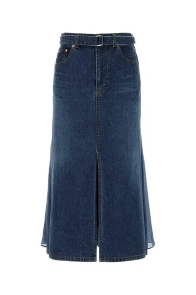 Sacai Sculpted Denim Mini Skirt In Multi