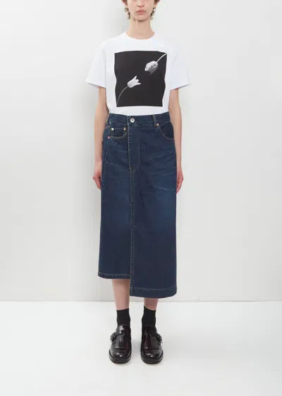 Sacai Asymmetric Wrap Maxi Skirt In Blue