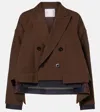 Sacai Patchwork Casual Jacket In Brown