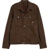 Sacai Denim Trucker Jacket In Brown