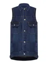 Sacai Oversized Denim Vest For In Blue