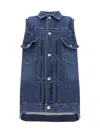 Sacai Denim Vest In Blue