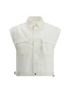 Sacai Denim Vest In Off White