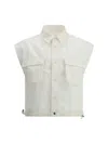 Sacai Denim Vest In Off White
