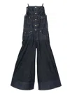 Sacai Denim Wide-leg Jumpsuit In Blue