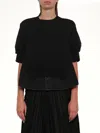 Sacai Denim X Knit Pullover In Black