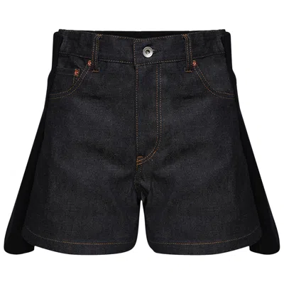 Pre-owned Sacai Denim X Wool Melton Shorts 'navy' | Blue | Women's Size 2