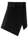 Sacai Denim X Wool Melton Skirts In Black