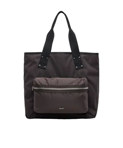 Sacai Detachable-pouch Tote Bag In Brown
