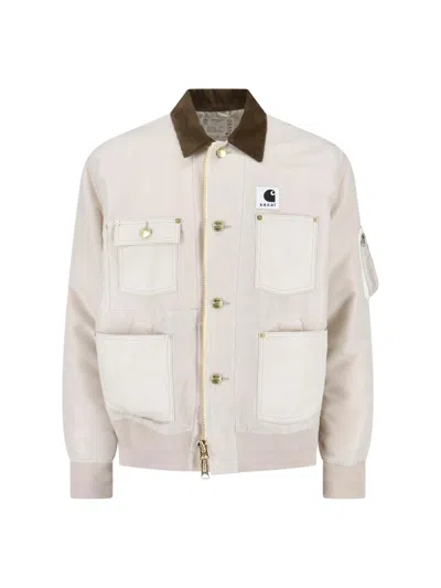 Sacai Coat Men Color White