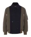 Sacai Double-breasted Anchor-button Coat In Brown