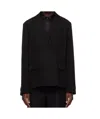 Sacai Double-breasted Silk And Cotton-blend Blazer In Black