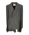 Sacai Double-breasted Checked-pattern Blazer In Black