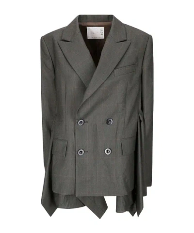 SACAI DOUBLE-BREASTED BLAZER