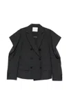 Sacai Double-breasted Blazer In Black