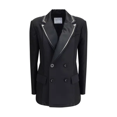 SACAI DOUBLE-BREASTED BLAZER WITH DOUBLE REVERS