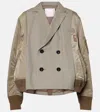 Sacai Double-breasted Bomber Jacket In Beige