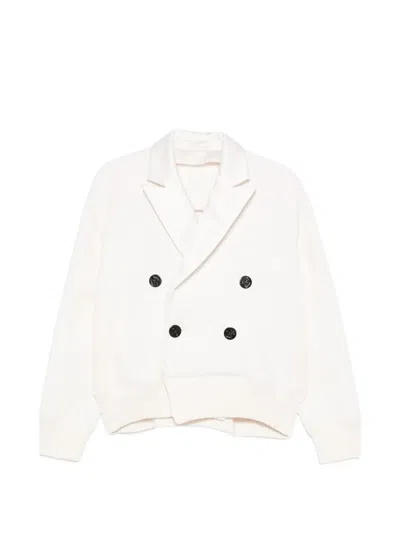 Sacai Double-breasted Cardigan In White